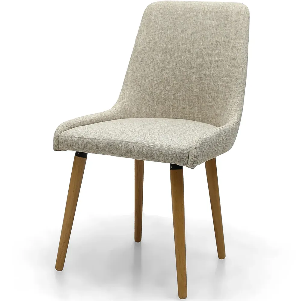 Set of 2 Dining Chairs - Brown, Flax Effect