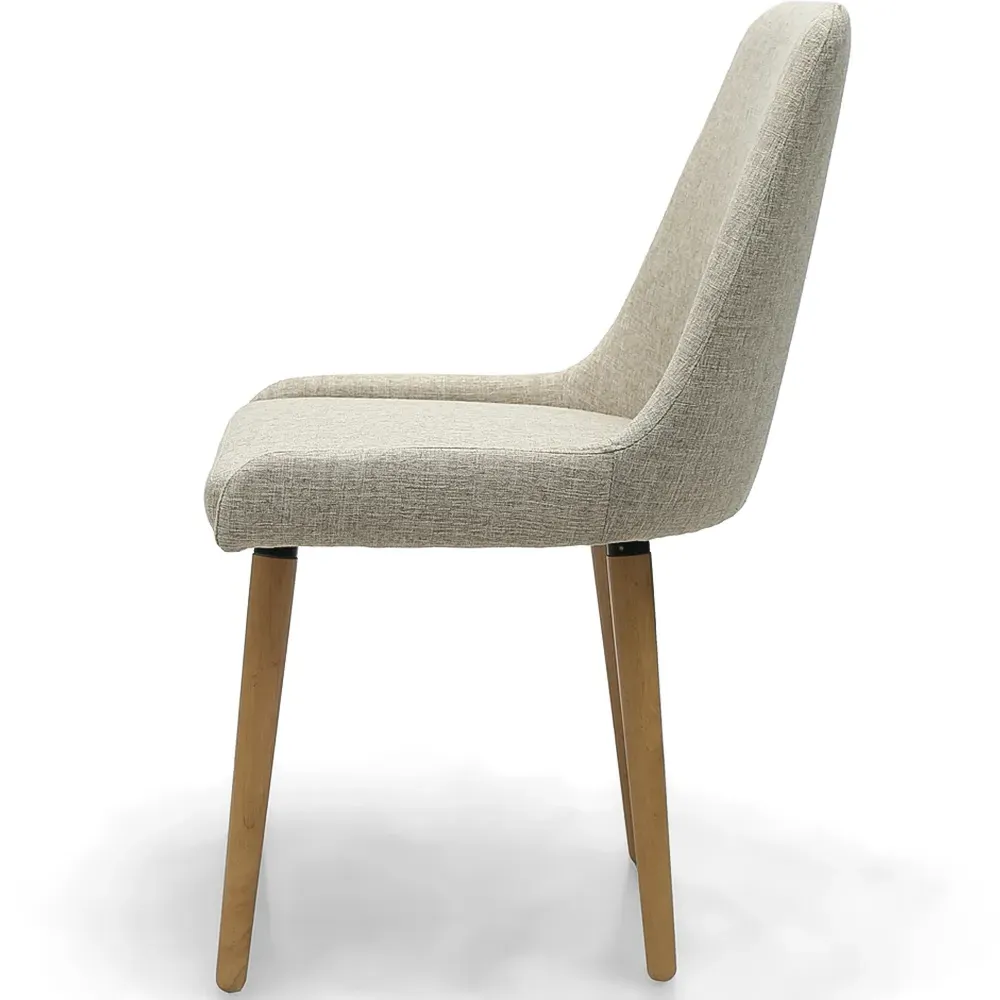 Set of 2 Dining Chairs - Brown, Flax Effect