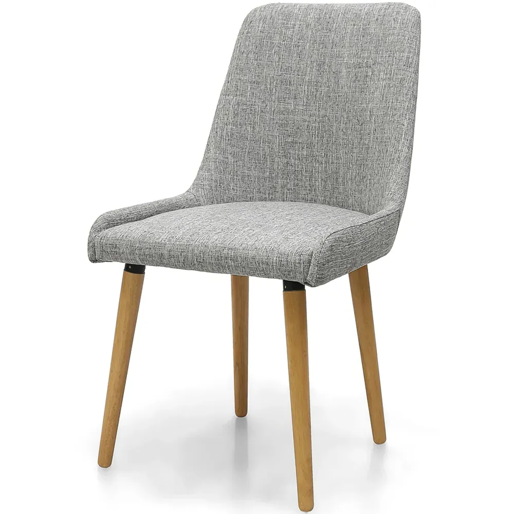 Set of 2 Dining Chairs - Grey, Flax Weave