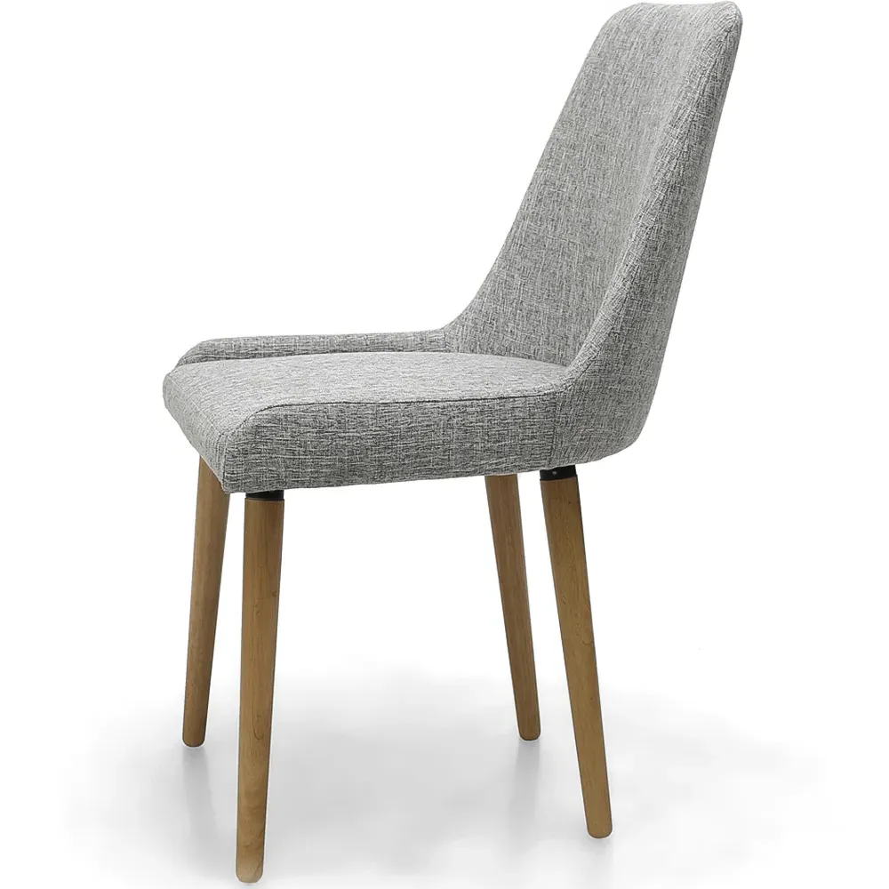 Set of 2 Dining Chairs - Grey, Flax Weave