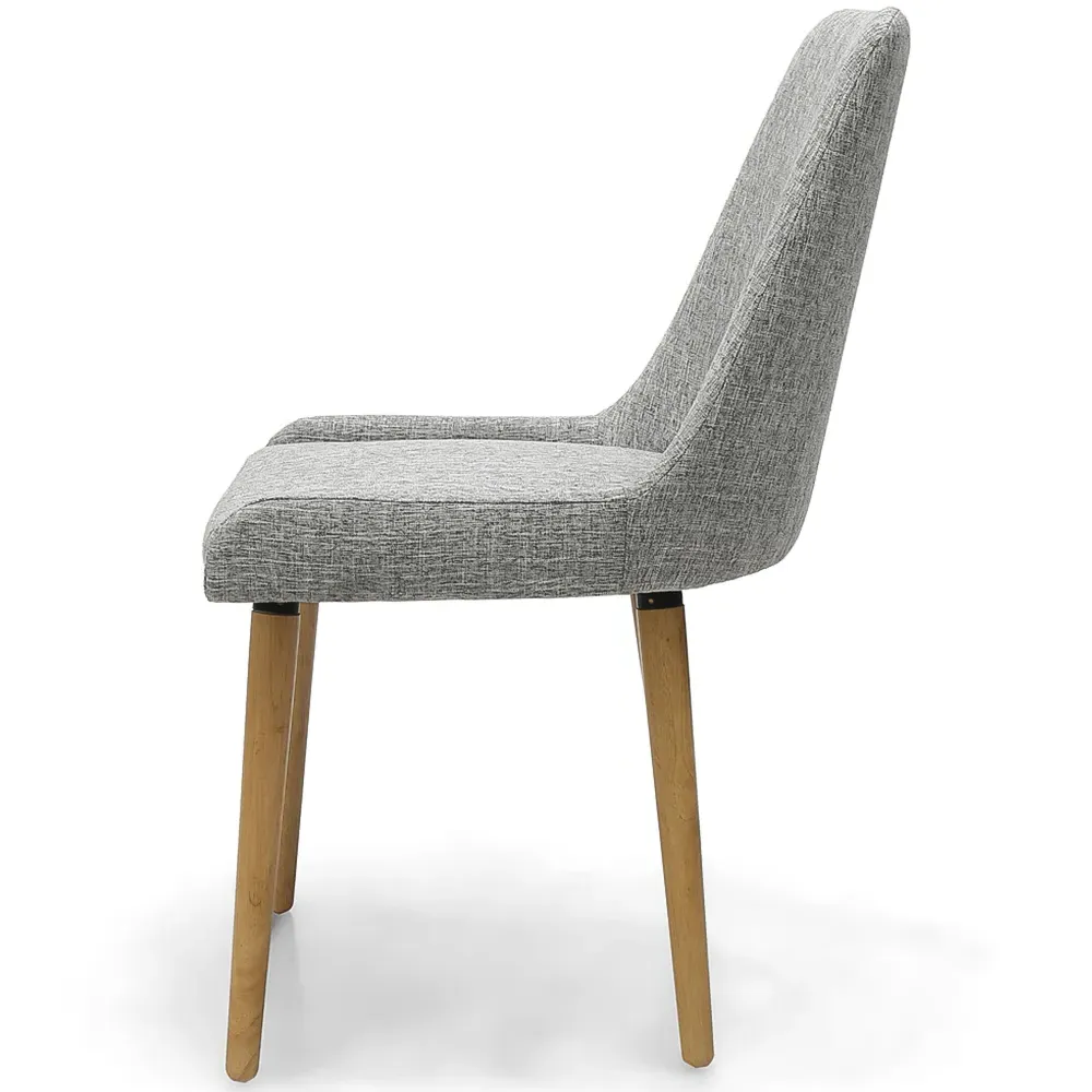 Set of 2 Dining Chairs - Grey, Flax Weave