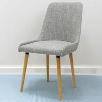 Set of 2 Dining Chairs - Grey, Flax Weave