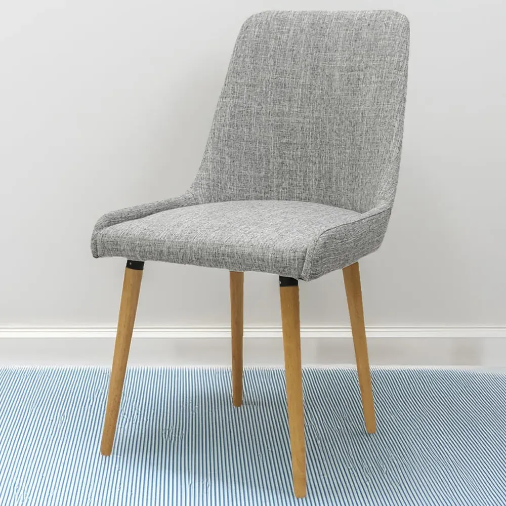 Set of 2 Dining Chairs - Grey, Flax Weave image
