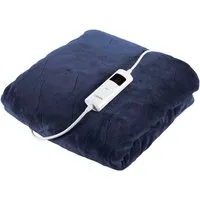 Electric Heated Throw Blanket - Blue, Fleece
