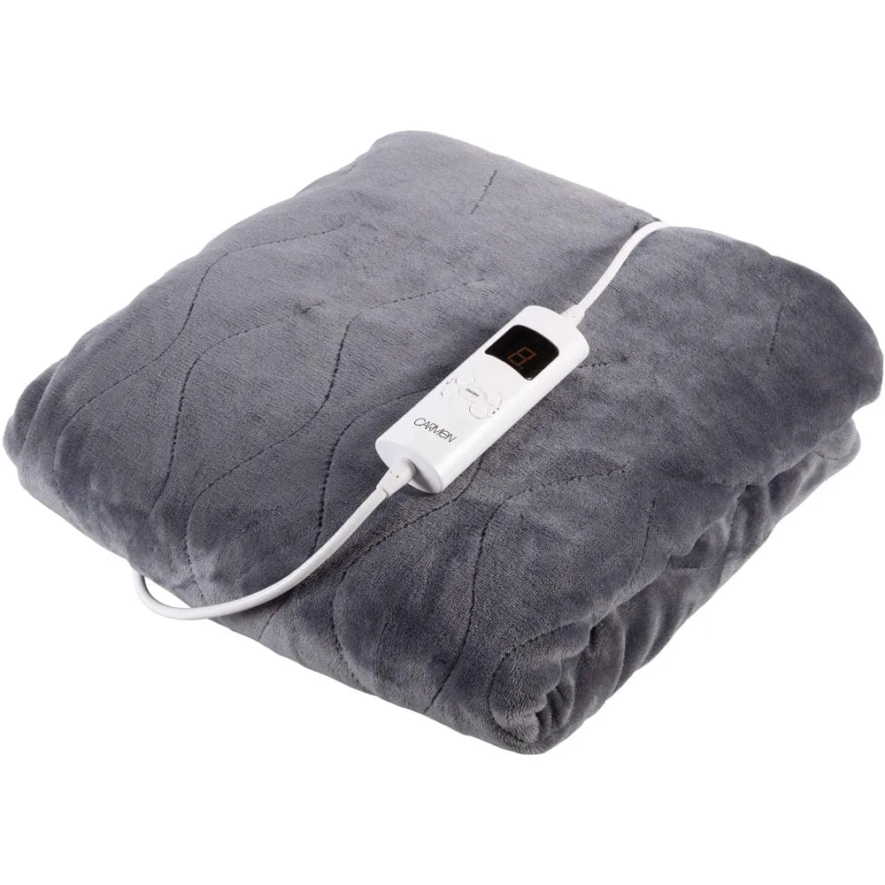Electric Heated Throw Blanket - Grey, Fleece