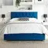 Boutique Single Ottoman Bed with Storage - Navy, Velvet