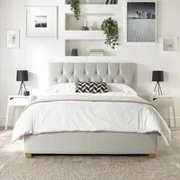 Boutique Small Double Ottoman Bed with Storage - Silver, Velvet