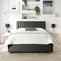 Opulence Super King Size Ottoman Bed with Storage - Grey, Twill