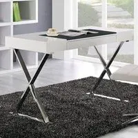 Adonis Single Drawer Computer Desk with Leather Pad - White