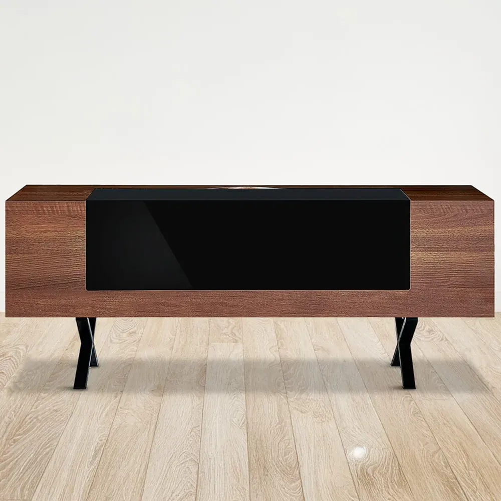 ADONIS TV Cabinet with Remote-Friendly Door - Walnut, Black image