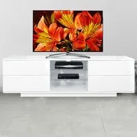 Avitus 4 Drawer TV Unit with Shelves - White, High Gloss