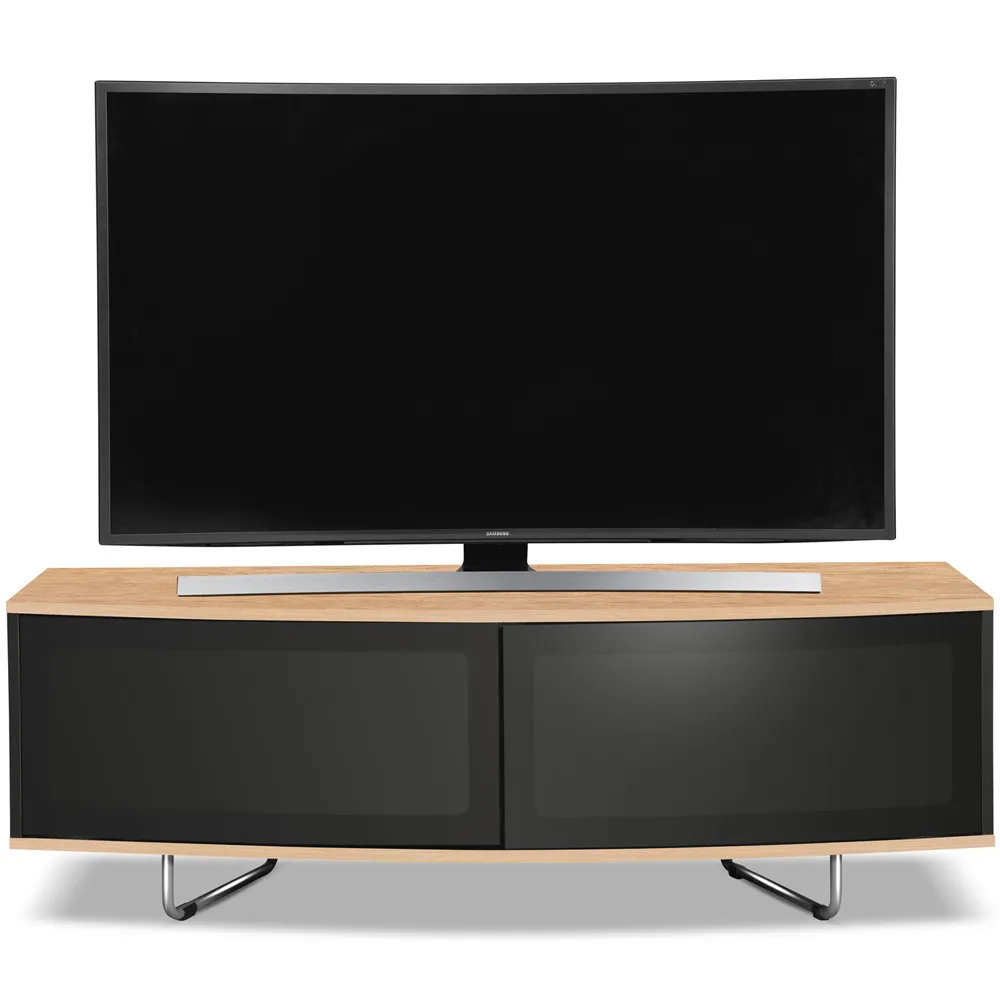 Caru D-Shaped 2 Door TV Unit - Black