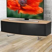 Caru D-Shaped 2 Door TV Unit - Black