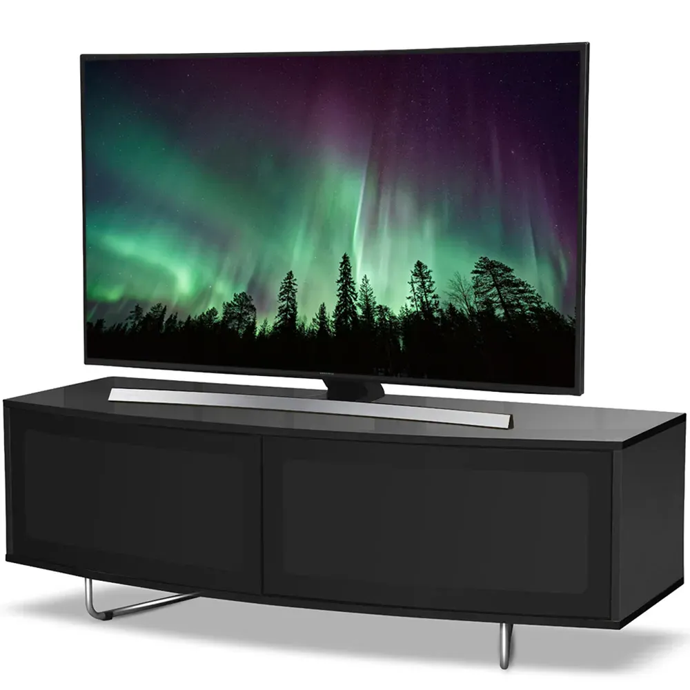 Caru D-Shaped 2 Door TV Unit - Black