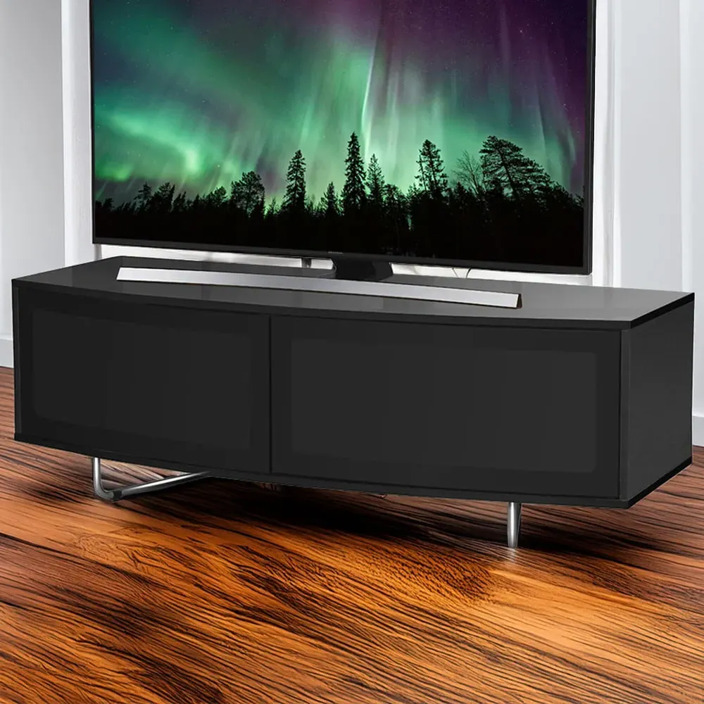 Caru D-Shaped 2 Door TV Unit - Black