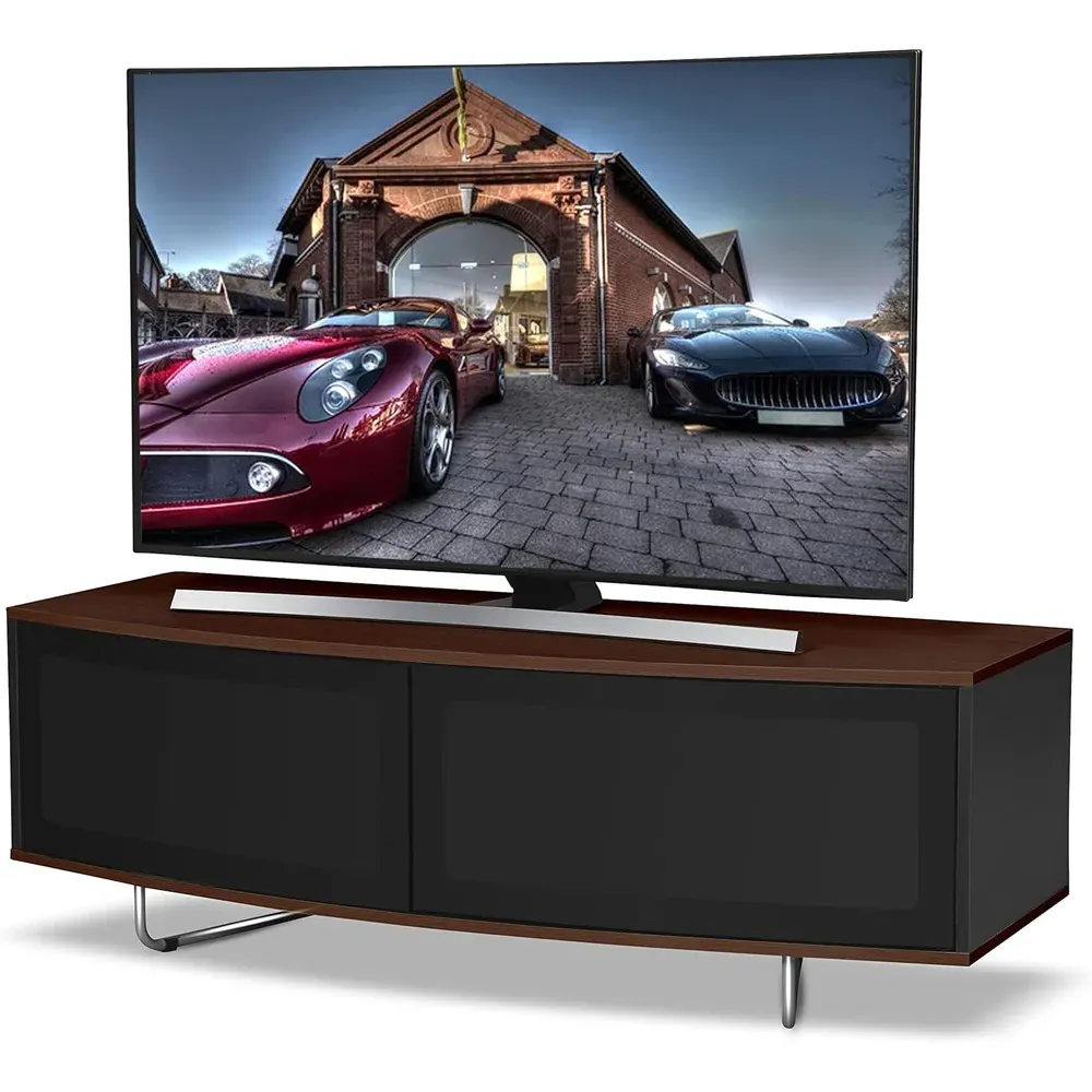 Caru D-Shaped 2 Door TV Unit - Black, Walnut