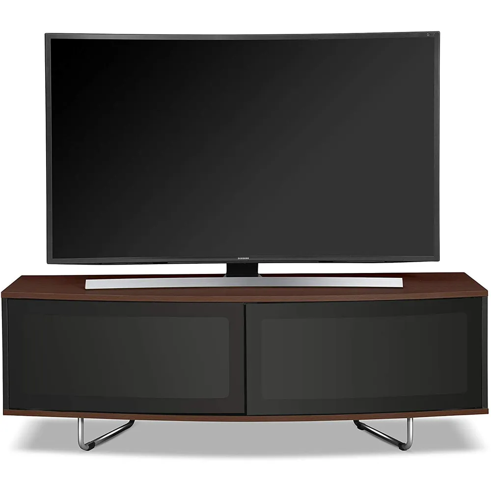 Caru D-Shaped 2 Door TV Unit - Black, Walnut
