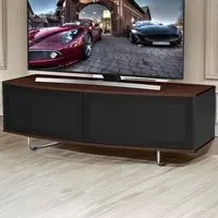 Caru D-Shaped 2 Door TV Unit - Black, Walnut