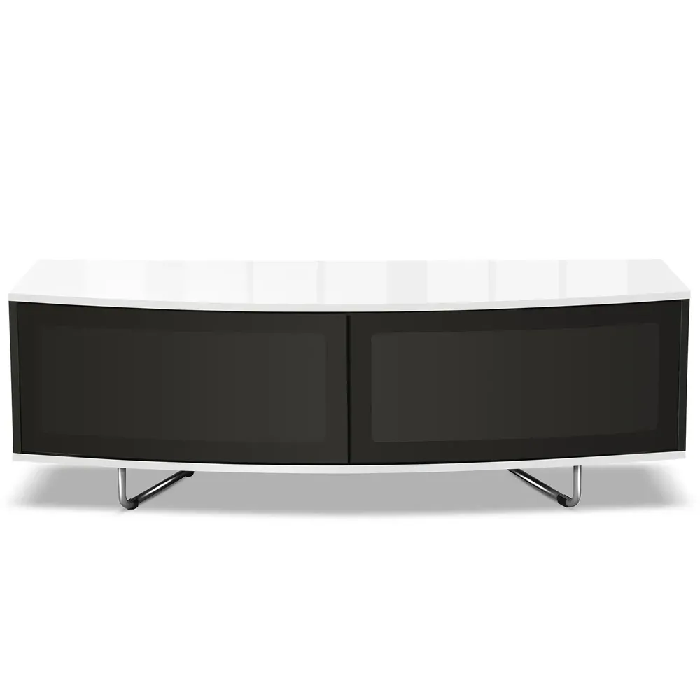 Caru D-Shaped 2 Door TV Unit - Black, White