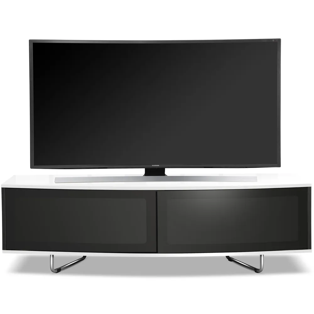 Caru D-Shaped 2 Door TV Unit - Black, White
