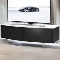 Caru D-Shaped 2 Door TV Unit - Black, White