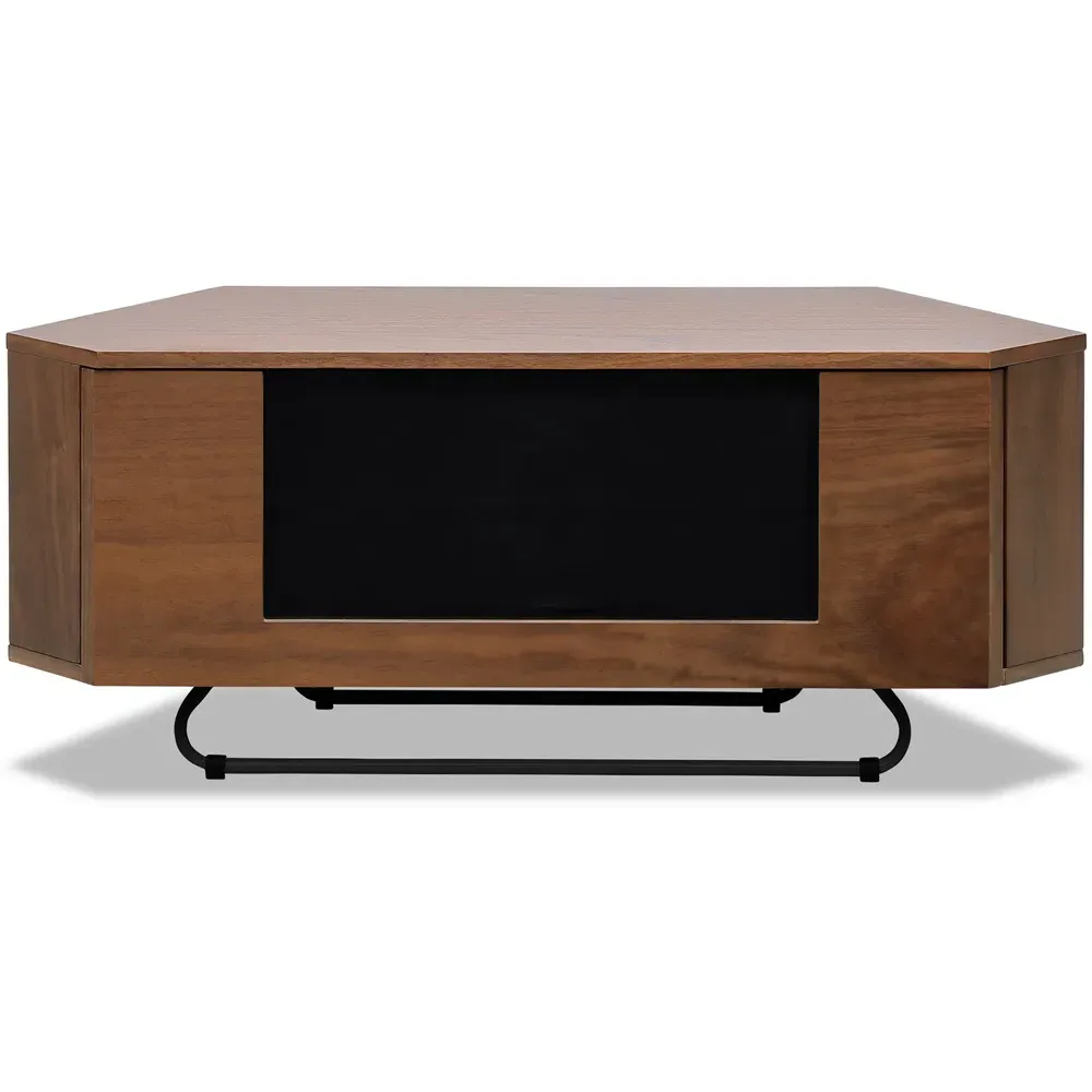 Hampshire Single Door TV Cabinet with 4 Shelves - Walnut