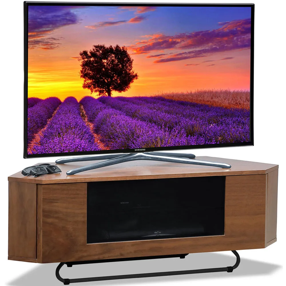 Hampshire Single Door TV Cabinet with 4 Shelves - Walnut