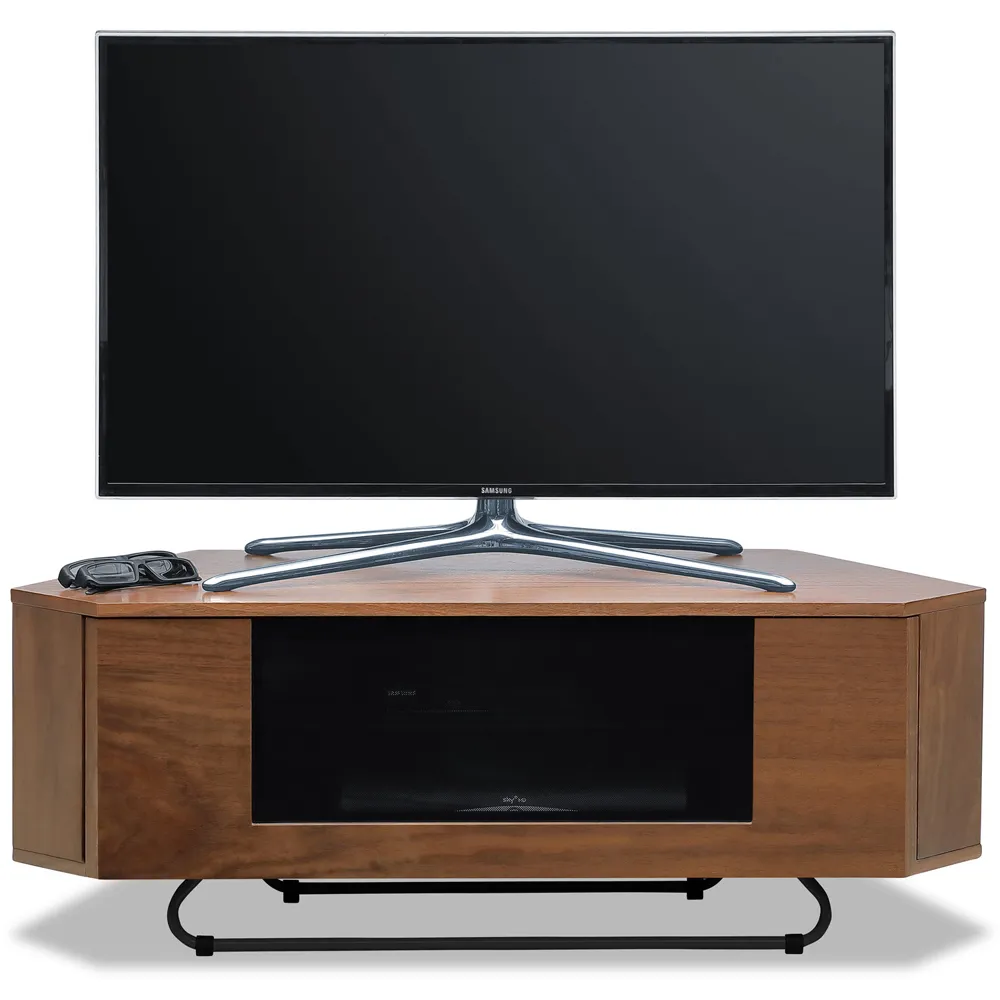 Hampshire Single Door TV Cabinet with 4 Shelves - Walnut