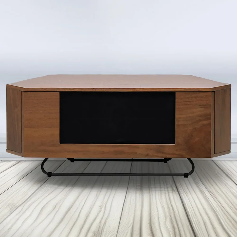 Hampshire Single Door TV Cabinet with 4 Shelves - Walnut