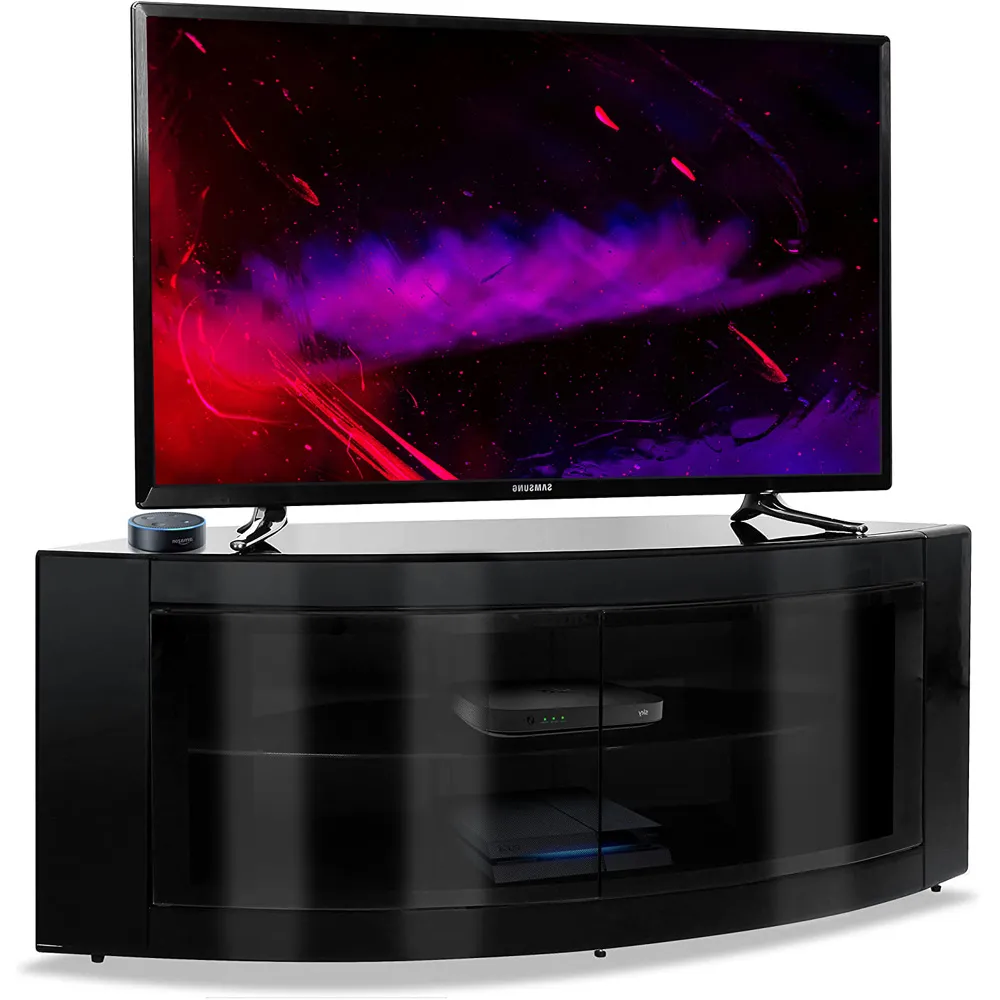 Pangea Corner TV Cabinet with Storage - Black