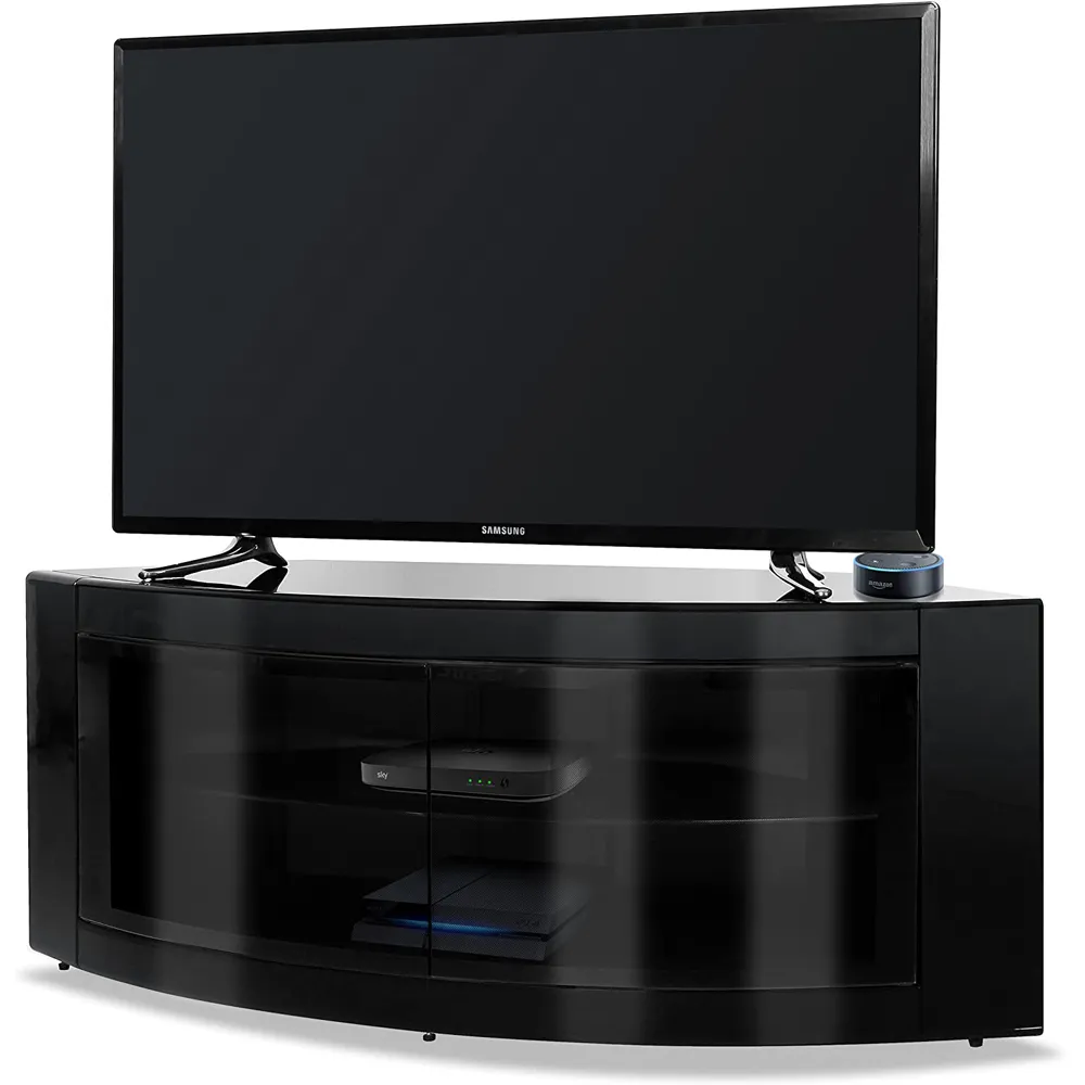 Pangea Corner TV Cabinet with Storage - Black