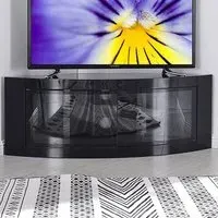 Pangea Corner TV Cabinet with Storage - Black
