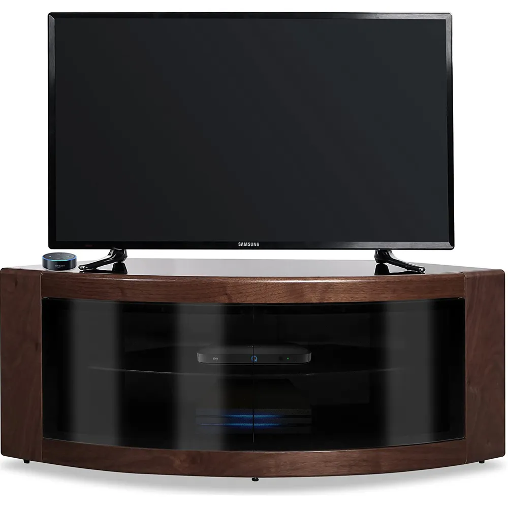 Pangea Corner TV Cabinet with Storage - Black Walnut