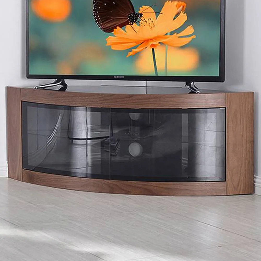 Pangea Corner TV Cabinet with Storage - Black Walnut