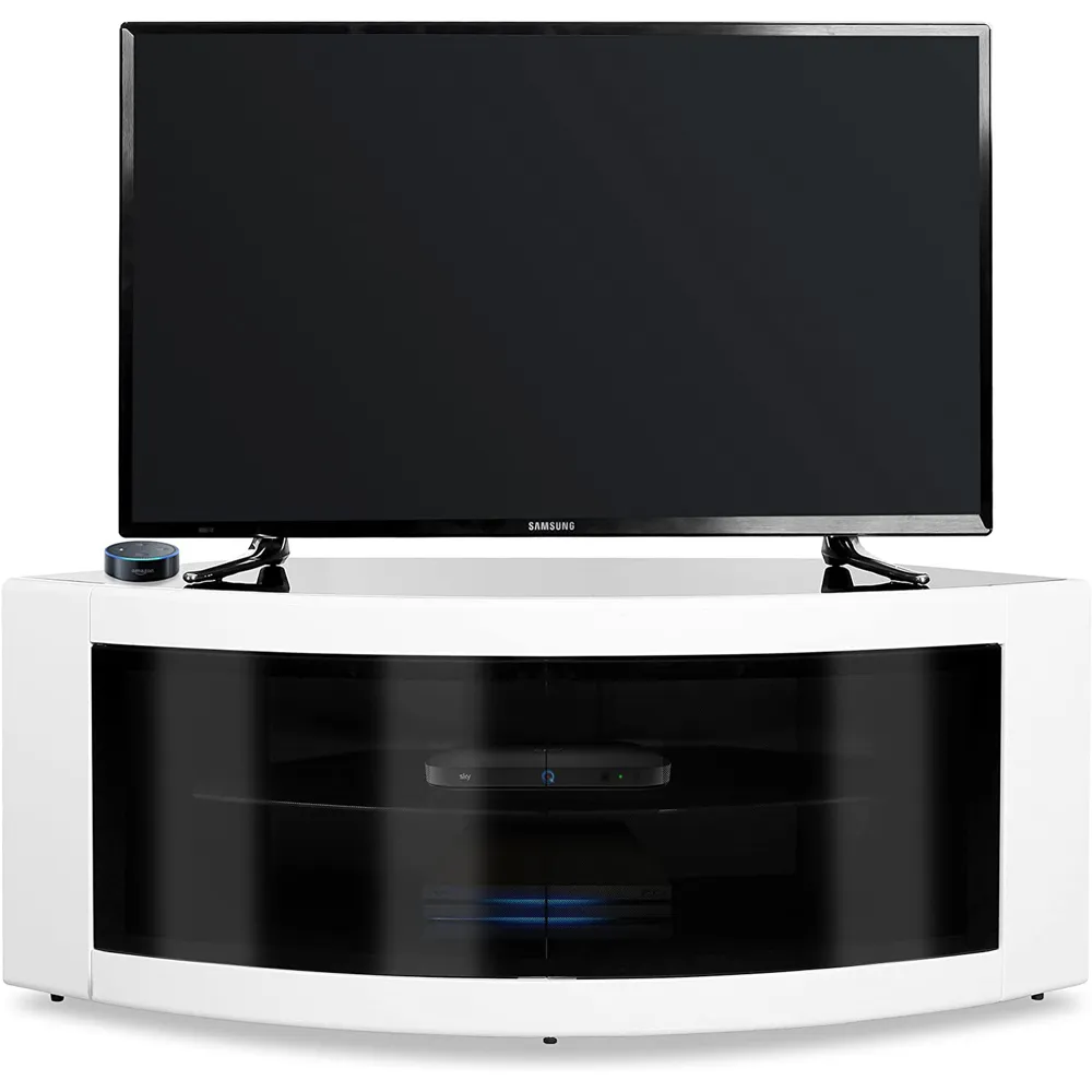 Pangea Corner TV Cabinet with Storage - Black, White