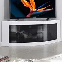 Pangea Corner TV Cabinet with Storage - Black, White