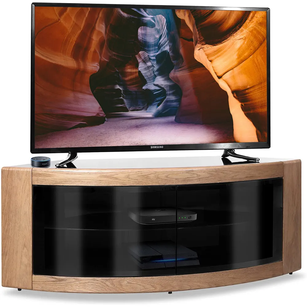 Pangea Corner TV Cabinet with Storage - Oak