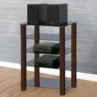 Trinity 5 Shelf TV Unit - Black, Walnut