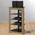 Zinnia 5 Shelf TV Stand - Black Glass, Oak
