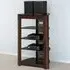 Zinnia 5 Shelf TV Stand - Black Glass, Walnut