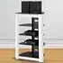 Zinnia 5 Tier AV Rack with Cable Management - Black Glass