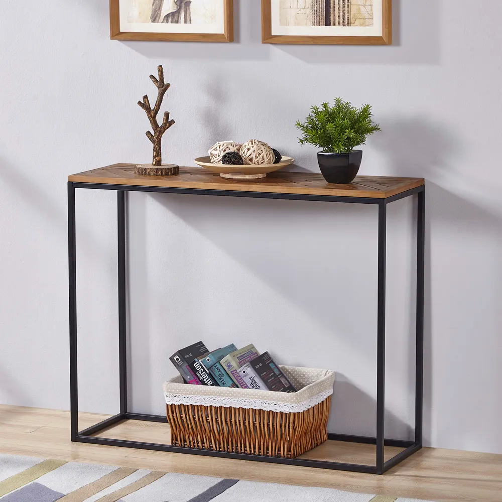 Chevron Console Table - Black