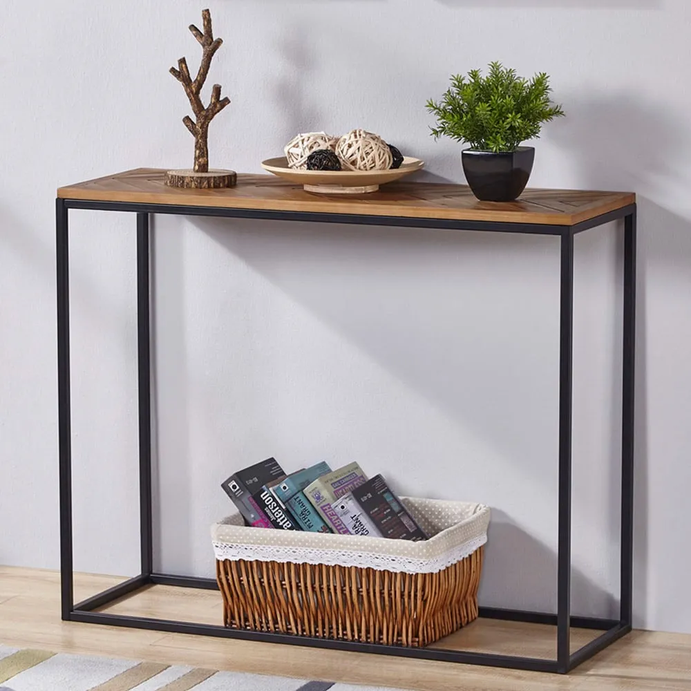 Chevron Console Table - Black