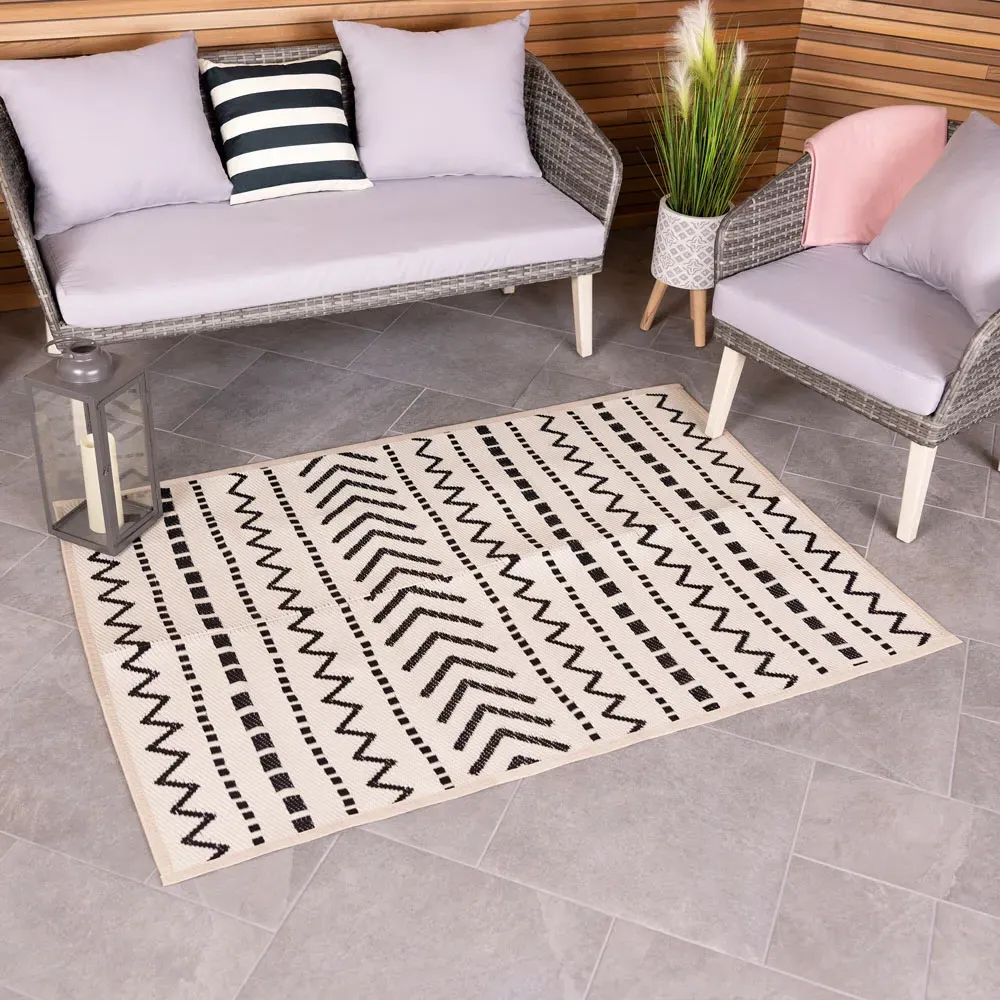 Moroccan Geometric Outdoor Rug - Cream