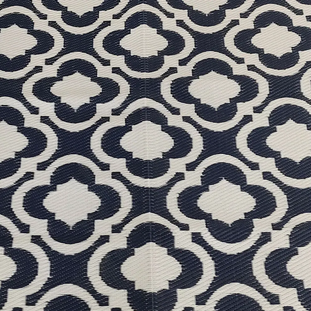 Moroccan Patterned Outdoor Rug - Navy