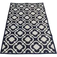 Moroccan Patterned Outdoor Rug - Navy