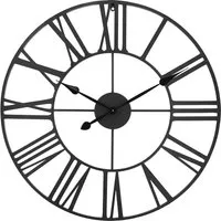 Round Wall Clock 80cm - Black, Wrought Iron