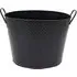 Small Diamond Embossed Oval Bucket - Black
