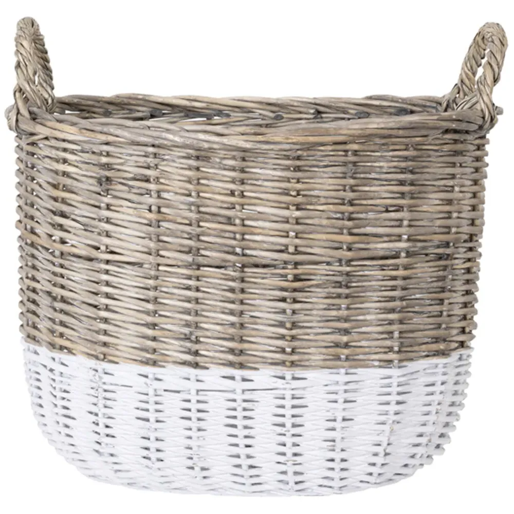 Snug Dual Tone Oval Log Basket Set of 2 - Natural, Wicker