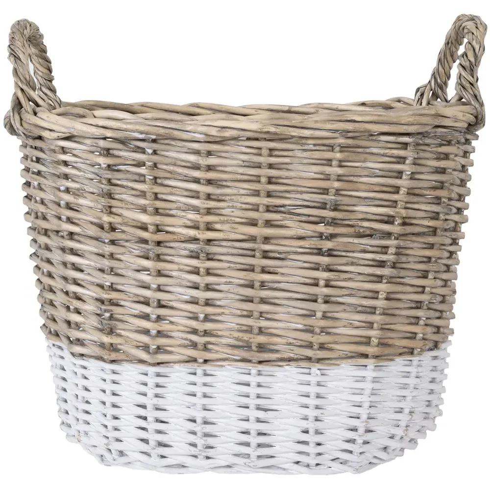 Snug Dual Tone Oval Log Basket Set of 2 - Natural, Wicker